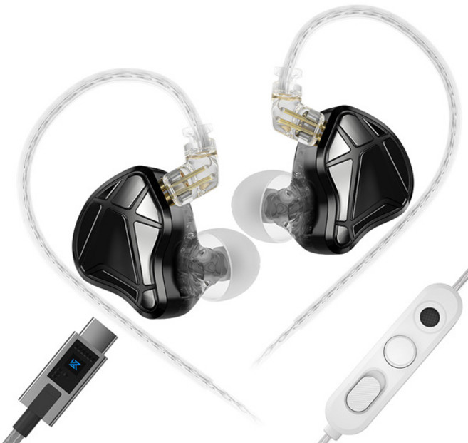 KZ Axas 이어폰 FPS 전용 게이밍 이어버드 인이어 모니터 IEM 하이파이 베이스 유선 헤드폰 PK Castor ZSN PRO 2 ZS10 PRO X, [02] Black Type-c mic, 1