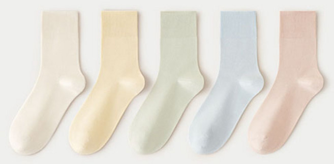 러블리삭스 무지 파스텔 면 양말 5켤레