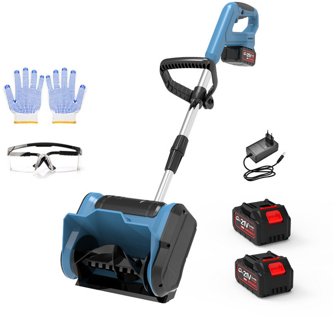 YUON 소형 무선 제설기 송풍기 전동 충전식 핸드 제설장비 정원 도로 눈치우는기계 눈빗자루 대용량 배터리*2, 1세트