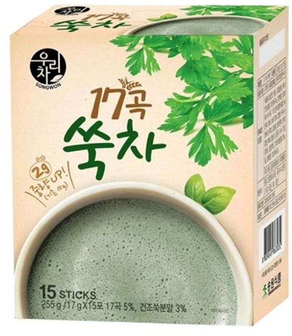 한끼식사대용 곡물 라떼 쑥 차, 17g, 15개입