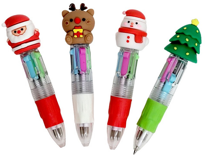크리스마스 피규어 4색볼펜 (12개), 12개, 본상품선택