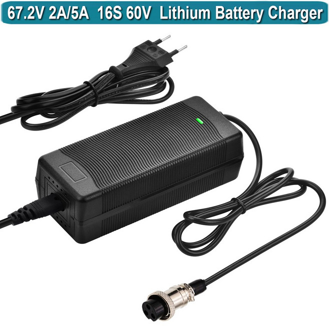 67.2V 2A 충전기 배터리에 있는 25AH 배터리 60V 15AH 30AH 팬이 20AH 스마트 냉각 이온 리튬 사용되는 16S, UK PLUG