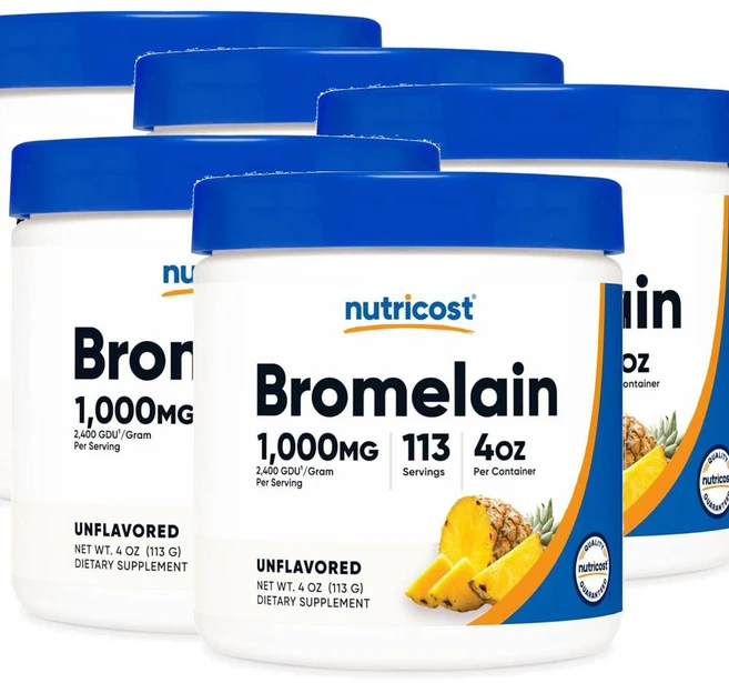 뉴트리코스트 브로멜라인 1000mg 파우더 Nutricost Bromelain, 113g, 5개 - 쿠팡
