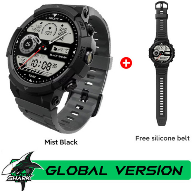 호환 Black Shark GS3 스포츠 스마트 워치 글로벌 버전 1.43인치 AMOLED 디스플레이 18일 수명 5ATM GNSS, [01] Mist Black
