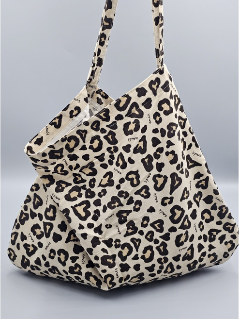 EMIS 이미스에코백 코듀로이 이미스 레오파드 에코백 베이지 국내매장판