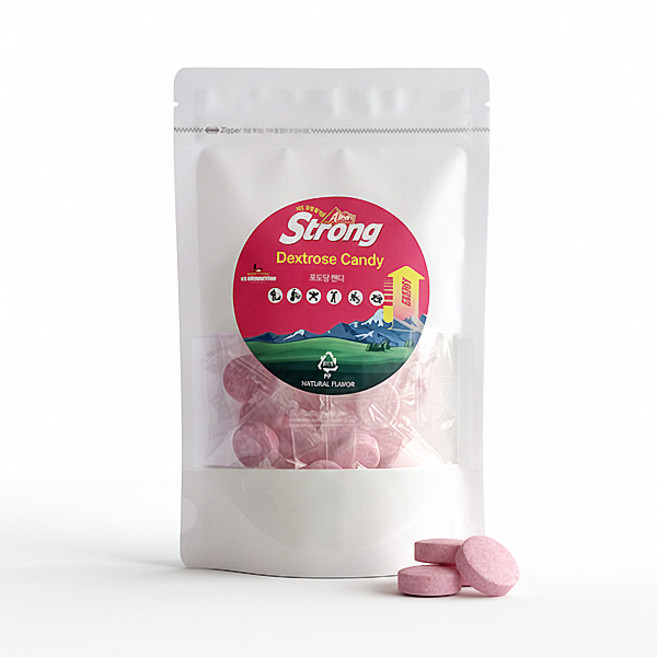 알프스스트롱 스포츠 포도당 에너지 캔디 딸기맛 50정, 1개, 130g