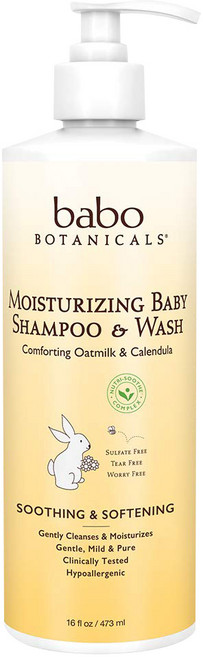 바보보타니컬스 보습 차일드 샴푸 & 워시 올인원 클렌저 컴포팅 오트밀크 & 카렌듈라, 473ml, 1개