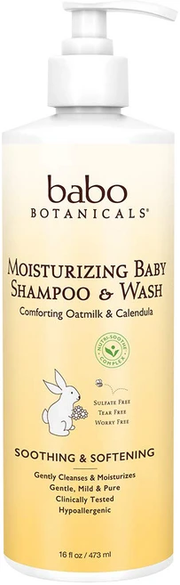 바보보타니컬스 보습 차일드 샴푸 & 워시 올인원 클렌저 컴포팅 오트밀크 & 카렌듈라, 473ml, 1개 - 쿠팡