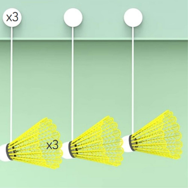 실내 배드미턴 연습용 리턴 셔틀콕 혼자배드민턴 혼자치는배드맨턴, 3개입, 1세트