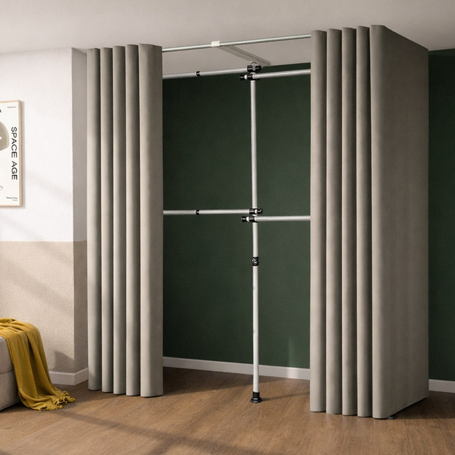 가화홈시스 4단 옷걸이 드레스룸 고급커튼 행거 LB3400SD_G, 코코아그레이지