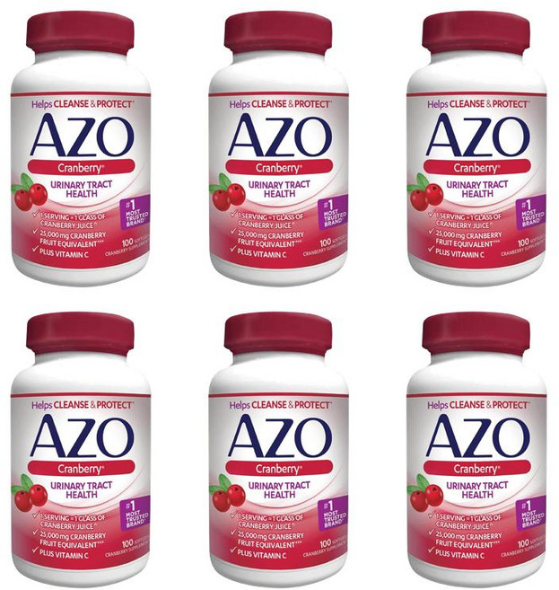 AZO 아조 크랜베리 추출물 무설탕 100정 6팩