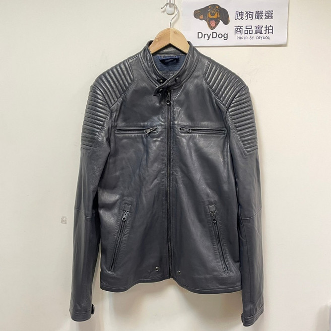 極度乾燥 Superdry IDRIS Racer Lite 輕量版 真皮騎士皮衣, 墨黑,M, 1個