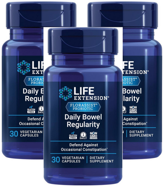 프로바이오틱 규칙적인 배변 라이프익스텐션 Florassist 베지캡슐, 3개, 30정