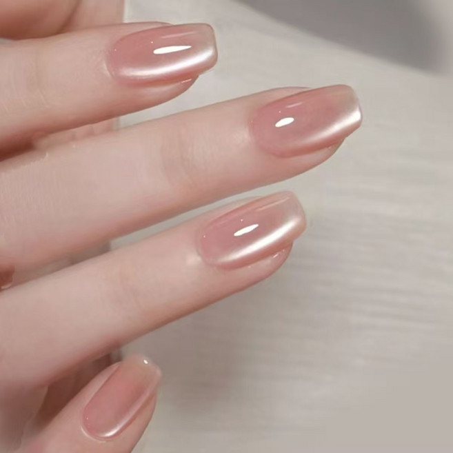 투명 광택 네일팁 자연광택 손톱, 스킨톤, 1개, S