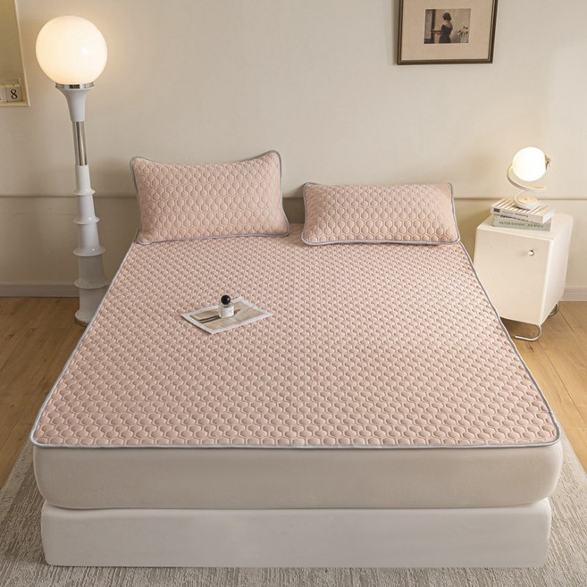 클라우드벨 프리미엄 쿨링 냉감 아이스 시원한 여름 천연 라텍스 매트 베개커버, 블러쉬 핑크