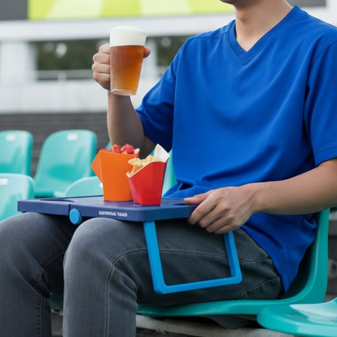 야구장 테이블 휴대용 등산 보조 테이블, 블루