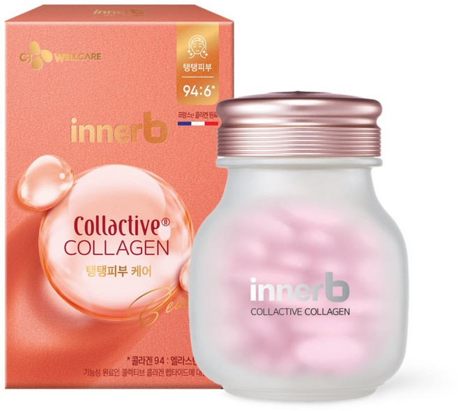 CJ 이너비 콜렉티브 콜라겐 탱탱피부 케어 엘라스틴 84캡슐 1통 프랑스산 저분자 기능성, 84정, 1개