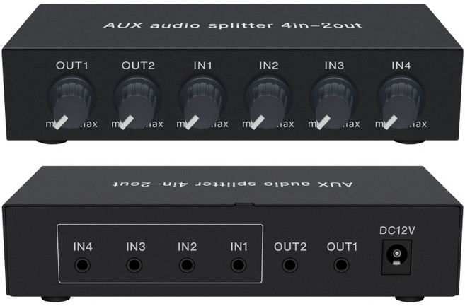 AUX 音頻分配器 4進2出, 1個, 40-065-04