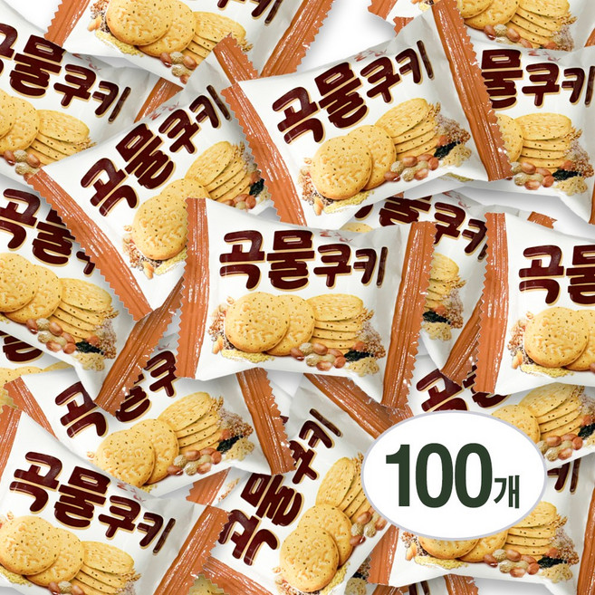 청우 알찬 곡물쿠키 대용량 개별포장 사무실 간식, 100개, 20g