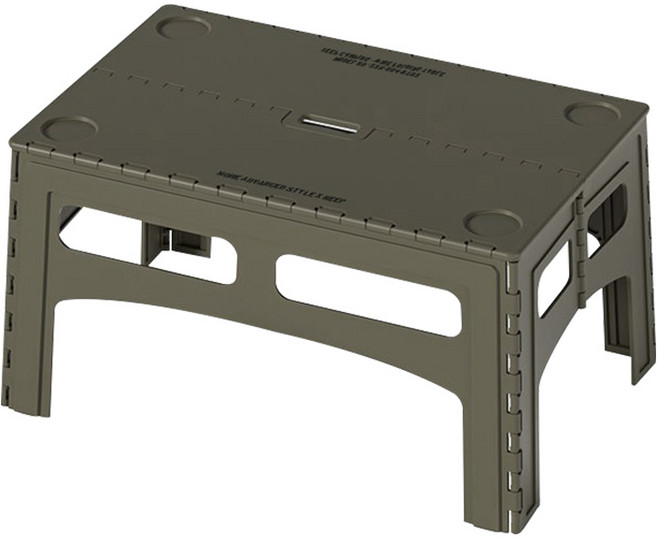 KEEP 캠핑 원터치 접이식 사이드 난로 쿨러 받침대 스탠드 보조 대형 경량 테이블 L, 카키