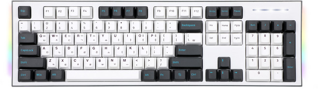 COX 게이트론 기계식 게이밍 LED 유선 일반형 키보드, 그레이 + 화이트, (COX 공식인증점) CK01 PBT, 청축