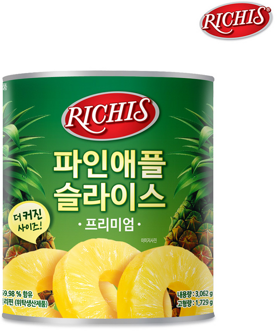 동서 리치스 파인애플 슬라이스 프리미엄 3kg 1박스 6개, 1개