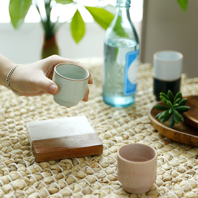 옳음 도자기 술잔 소주잔 5P세트, 단품