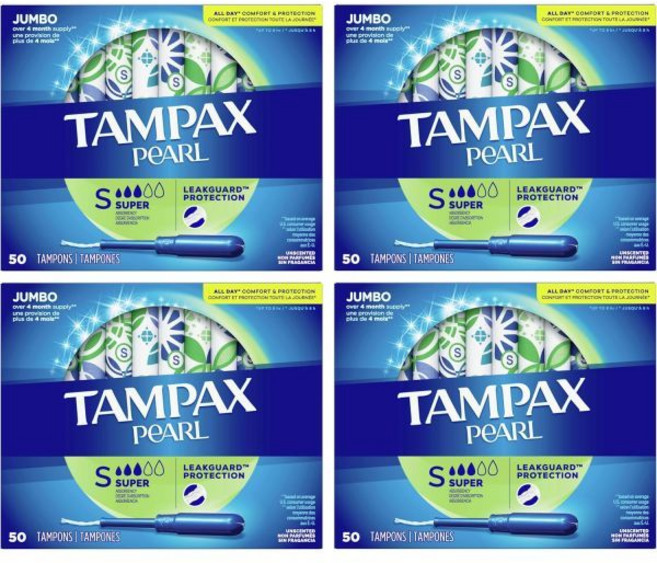 플라스틱 어플리케이터가 있는 탐팍스 펄 탐폰 초흡수성 200개들이 무향(50개들이 총 4~200개들이 팩), OLD, Tampons Super