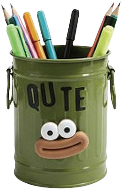 빵떡이 꾸미기 튼튼한 철제 스틸 연필꽂이 D.I.Y 꾸미기 다용도 펜꽂이, 1개, 연필꽂이 (녹색)