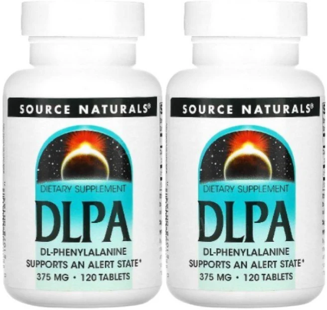 1+1 소스내츄럴스 DLPA 페닐알라닌 375mg 120정 칼슘 아미노산 엔돌핀, 2팩 - 쿠팡