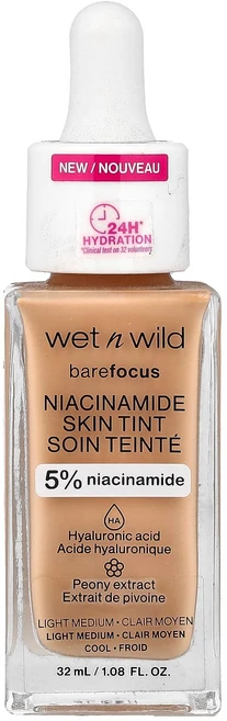 wet n wild Barefocus 나이아신아마이드 스킨 틴트 1116316 라이트 미디엄 32ml (1.08 fl oz) WNW-16316 - 쿠팡