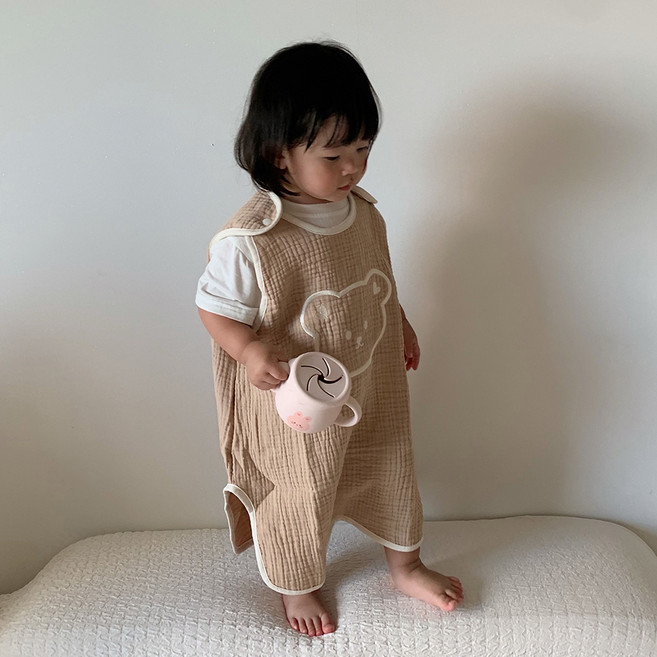 돗투돗 디어프렌즈 거즈 사계절 수면조끼