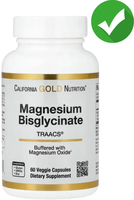 캘리포니아골드뉴트리션 마그네슘 비스글리시네이트 Magnesium Bisglycinate 60정 2개, 1개 - 쿠팡