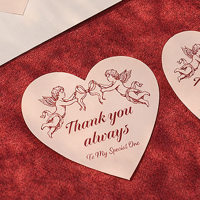 포포샵 발렌타인데이 화이트데이 초콜릿 사탕 포장 디저트 펄프 선물 상자, 30개, 레드 스티커