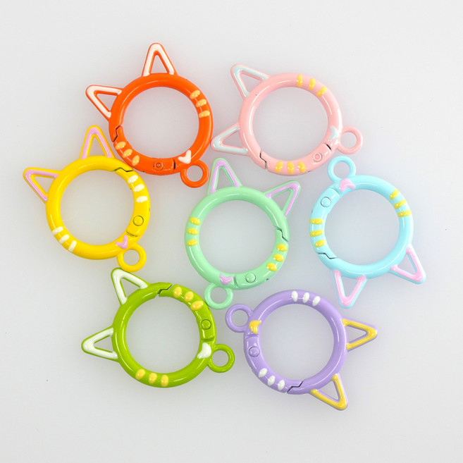 트러스트웨어 고양이 키링고리 키링DIY 키링부자재 키링만들기, 13개, 랜덤색상