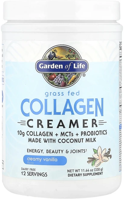 Garden of Life 목초 사육 콜라겐 크리머 크림 바닐라 330g(11.64oz), GardenofLife목초사육콜라겐크리머크림바닐라330, 330g, 1개 - 쿠팡