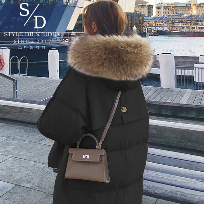 스타일닥터 패션 롱패딩추천 보온과 패션을 겸비 겨울 여성 패딩 기모 후드 패딩점퍼 루즈핏 빅 사이 패딩 코트 여성 겨울점퍼