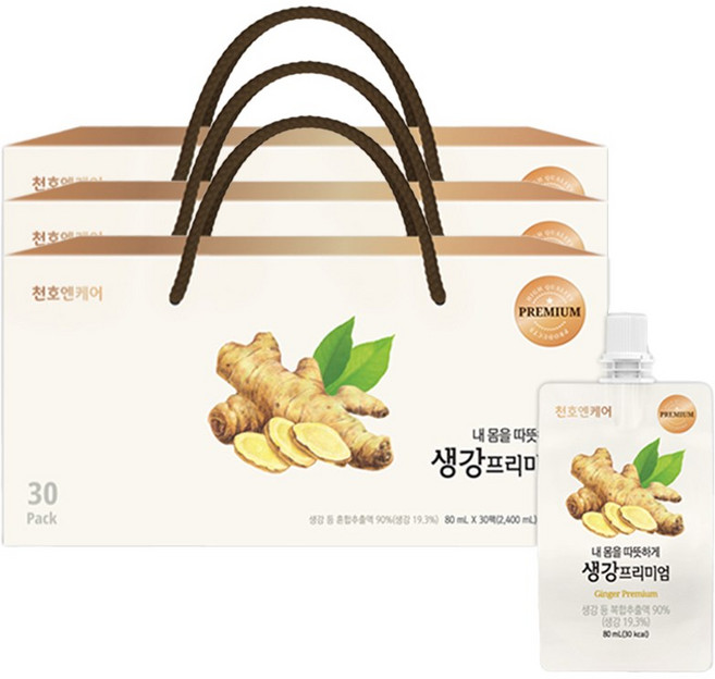 천호엔케어 내 몸을 따뜻하게 생강즙 프리미엄 30p, 80ml, 90개