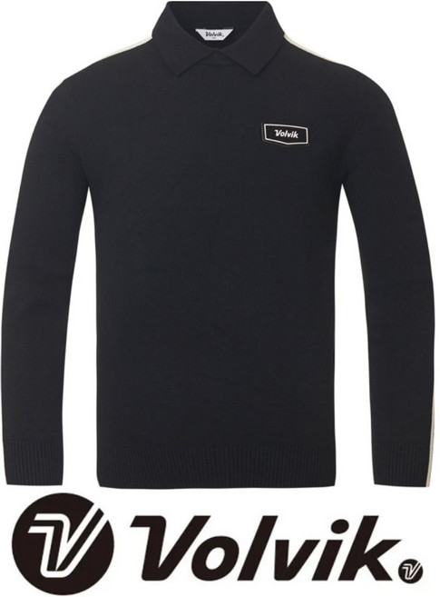 볼빅 골프웨어 남성 니트 크루넥 티셔츠