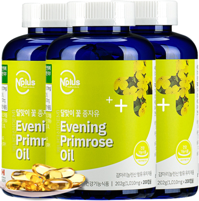 감마리놀렌산 달맞이꽃종자유 식약처 인증 캐나다 직수입 종자유 달맞이꽃 오일 캡슐 대용량 식약청 인정, 4개