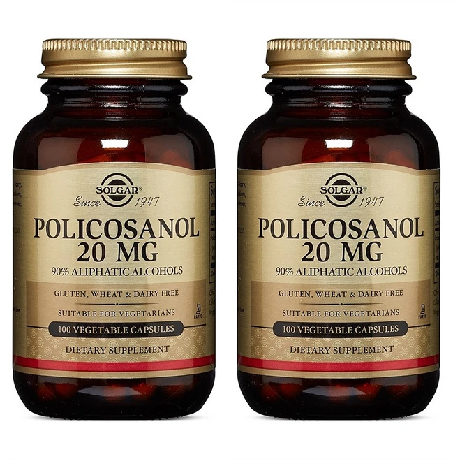 Solgar 솔가 폴리코사놀 20mg 100정 2개, 100개 - 쿠팡