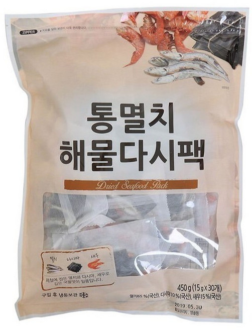 통멸치 해물 다시팩 15g X 30입, 450g, 1개