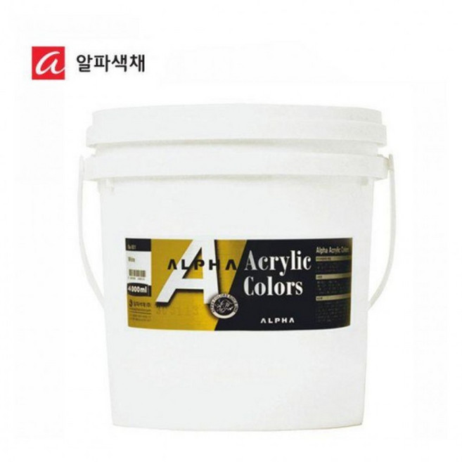 알파 미디엄 아크릴물감 4L 흰색 검정 물감 대용량, 상세페이지 참조, 상세페이지 참조g, 블랙