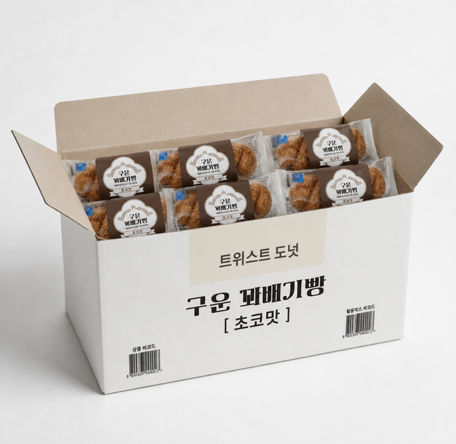 대용량 초코 개별포장 꽈배기빵, 40개, 100g
