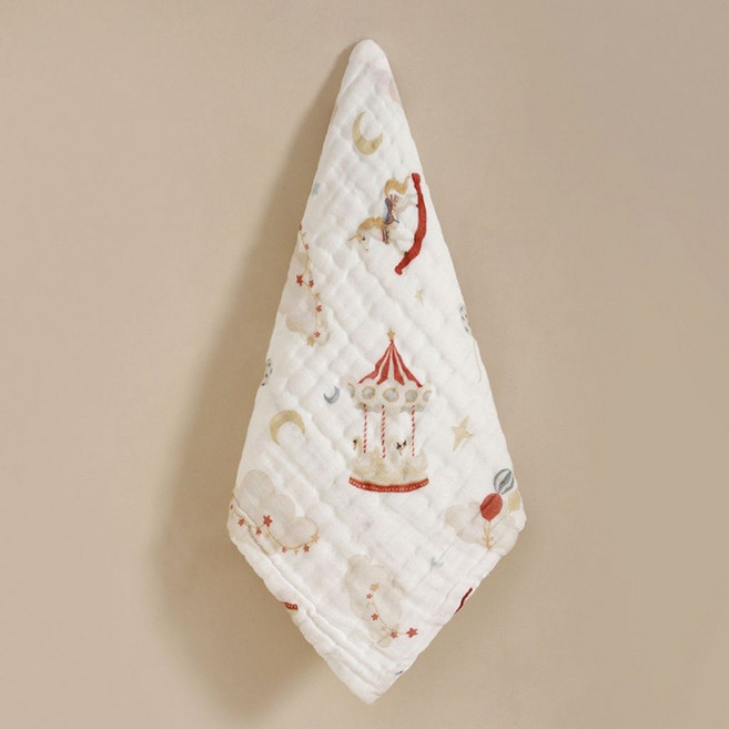 紗布巾 口水巾 嬰兒口水巾 掛繩方巾 六層純棉 洗臉巾 新生兒 泡泡紗布 手帕 萬用巾 餵奶巾 吃飯巾