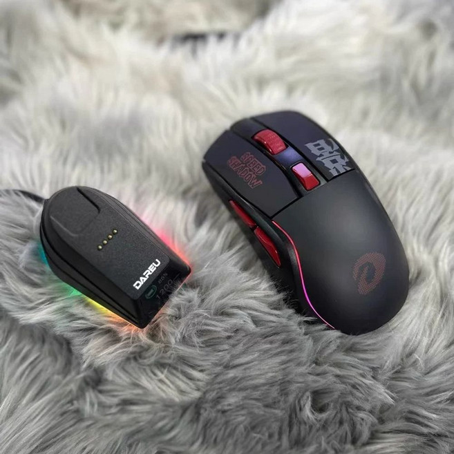 다얼유 A950 유무선마우스 충전독 게이밍 세트, A. PAW3395, G. cm610max 그림자 검은색