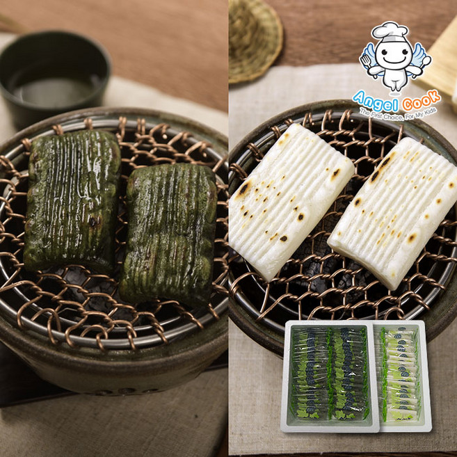 [엔젤쿡] 자연담은 거문도 해풍쑥 구워먹는 쑥절편2kg 흰절편2kg 2종세트, 쑥절편+흰절편 2종세트, 2개, 2kg