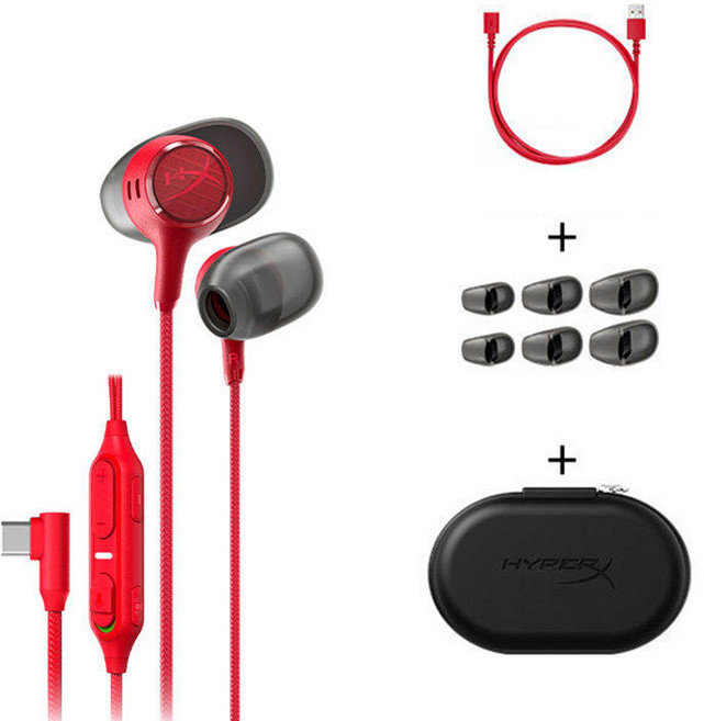 하이퍼엑스 Cloud Earbuds III S 유선이어폰, 붉은색