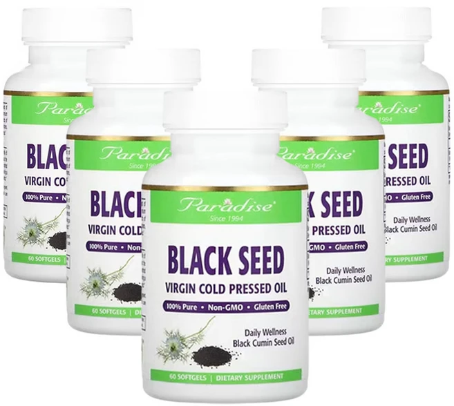 파라다이스허브 블랙 씨 소프트젤 60정, 5개 - 쿠팡