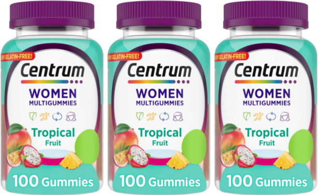 센트룸 우먼 멀티구미 여성 종합비타민 트로피컬 후르츠 100구미, 3개, 50회분